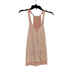Rewind Pink Lace Tank Top Size M